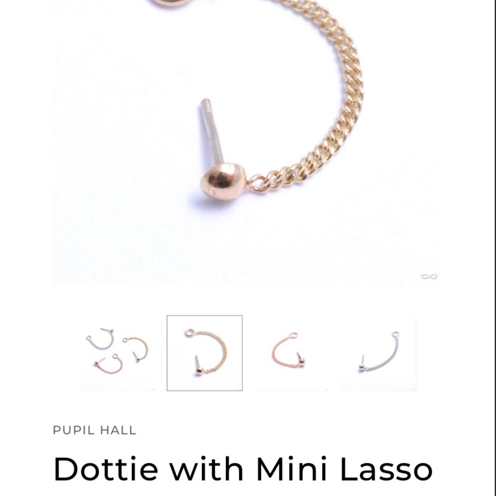 Pupil hall Dottie with Mini Lasso Rose Gold threadless pin end